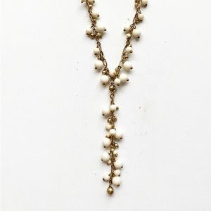 Lucky Brand White Bauble Bead Y necklace